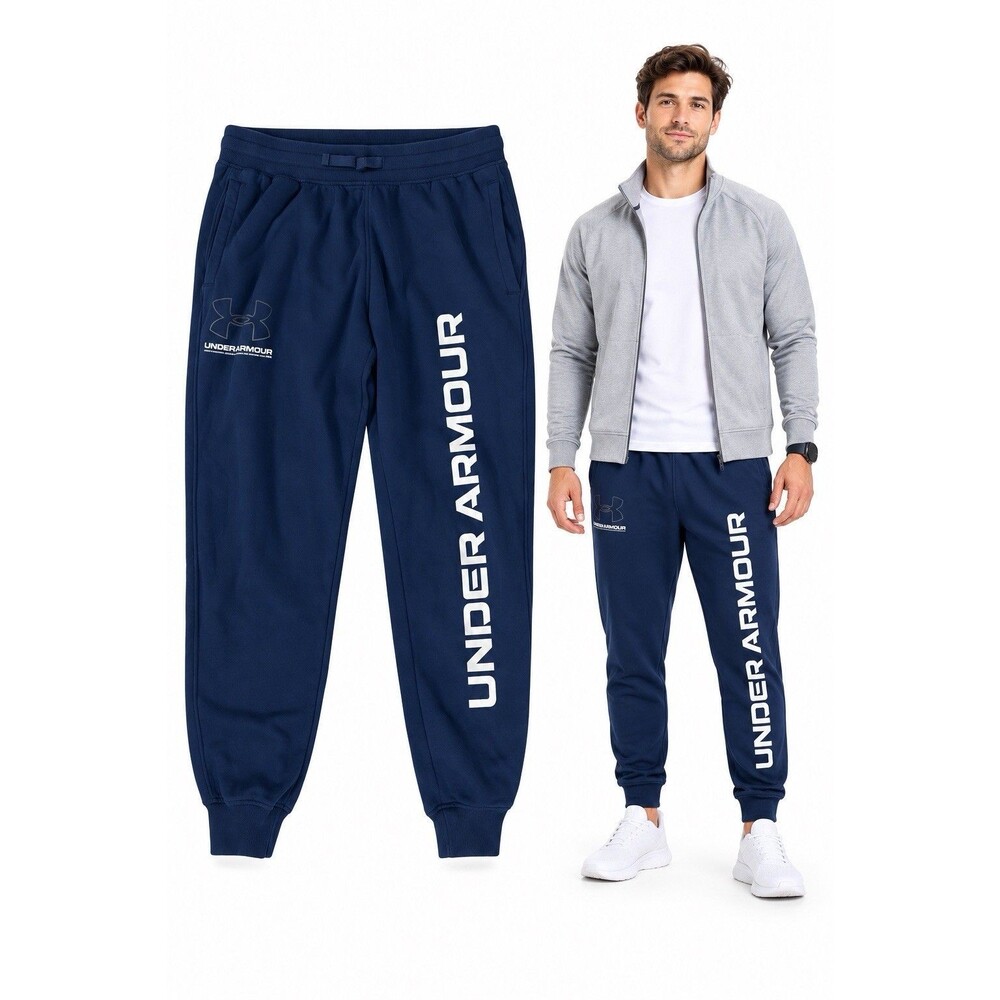 Under Armour Sweatpants Mens XL Navy Blue Loose Fit Logo Jogger Drawstring Pants